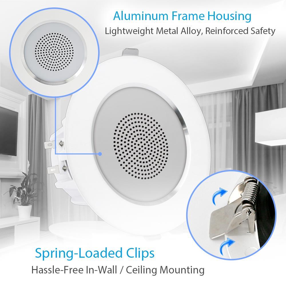 LOT OF 12 3.5/'/' Bluetooth Ceiling//Wall Speakers 2-Way w// Built-in LED Ligh