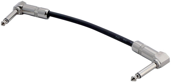 12 Gauge  Right Angle Metal 1/4 To 1/4 Guitar Patch Cable 6 Inch