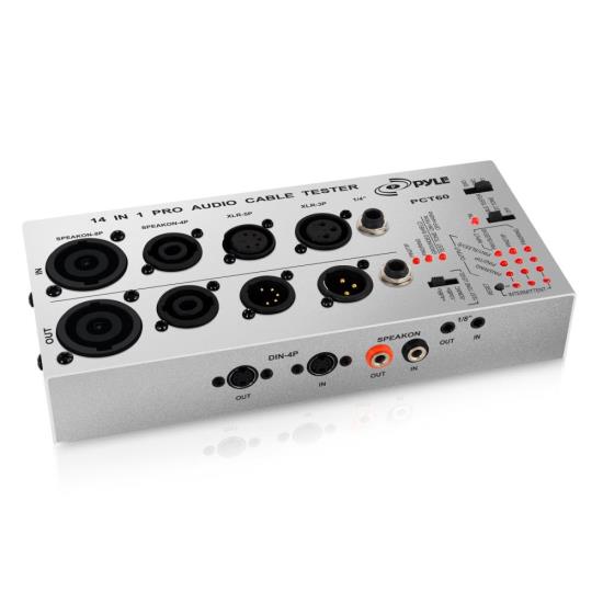 13 IN 1 Audio Cable Tester (Tests 1/4'' (TRS) /1/8'' (3.5mm)/XLR (3-Pin)/XLR (5-Pin)/Speakon (4-Pin)/Speakon (8-Pin)/RCA/TT/Bantam/RJ45/USB-A/USB-B/DIN (3-Pin, 5-Pin, 7-Pin, Or 8-Pin)/DIN (4-Pin)