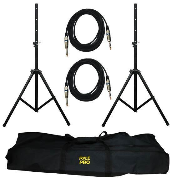 Heavy-Duty Aluminum Anodizing Dual Speaker Stand & 1/4'' Phono Cable Kit