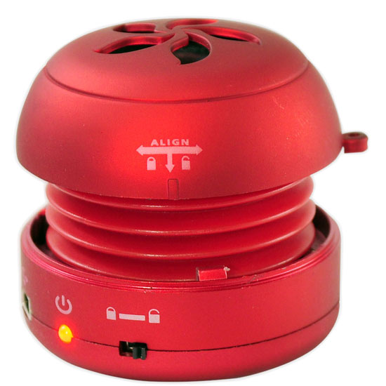 Bass Expanding Rechargeable Mini Speakers for iPod/iPhone/MP3/Computer (Red)