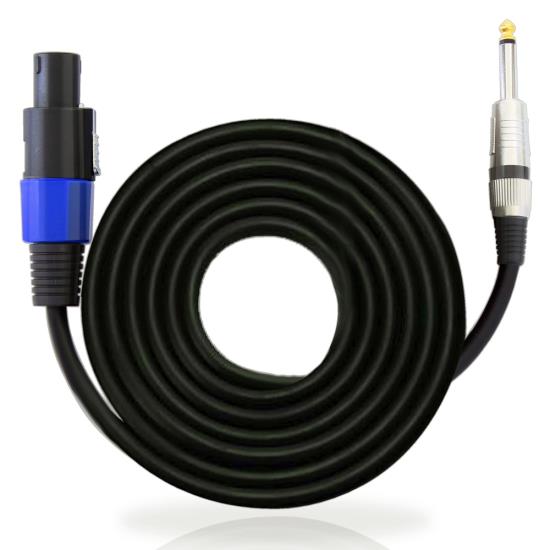 15ft. 12 Gauge Professional Speaker Cable Compatible With Speakon Connector to 1/4'' Male